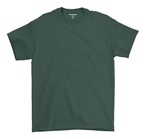 Camiseta Básica Masculina De Algodão Premium (M, Verde Escuro)