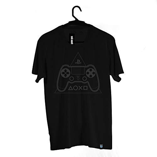Camiseta Brand Controle PS4, Playstation, Adulto Unissex, Preto, G