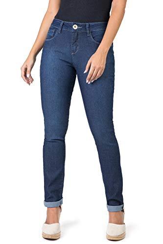 Calça jeans Straight Stone, Taco, Feminino, Azul, 36