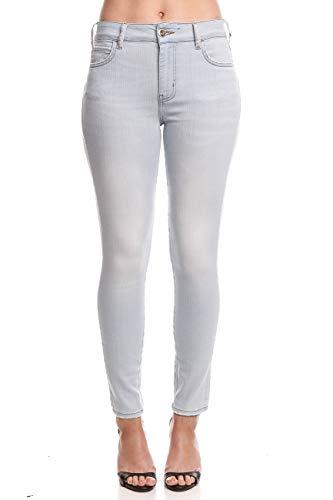 Calça jeans Bia plaquinha de metal, Colcci, Feminino, Azul (Índigo), 42