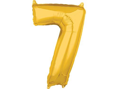 Balão Metalizado Midshape Numero 7 Dourado Pack Regina Dourado