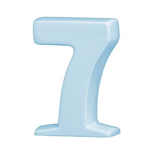 Numero Sete Ceramicas Pegorin Azul Bebe