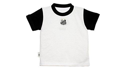 Camiseta Santos, Rêve D'or Sport, Criança Unissex, Branco/Preto, P