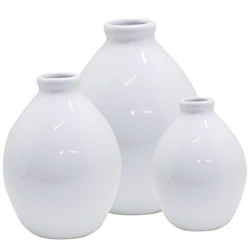 Trio De Vasos Bojudos Ceramicas Pegorin Branco