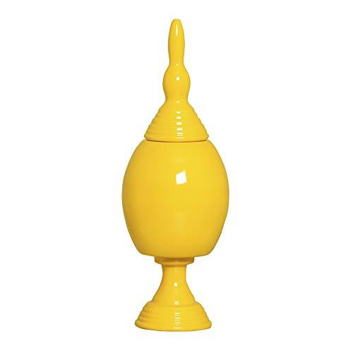 Pote Taça Veneza M E Tampa Ceramicas Pegorin Amarelo Médio