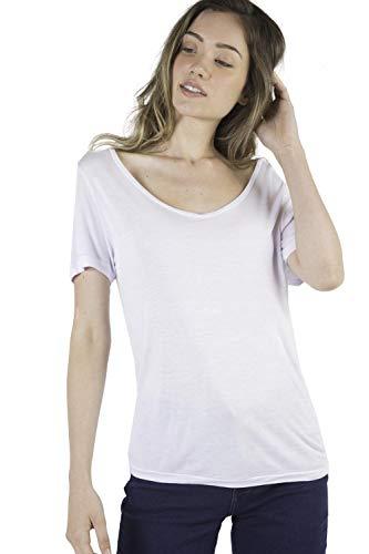 Camiseta Gola V Básica Premium, Taco, Feminino, Branco, P
