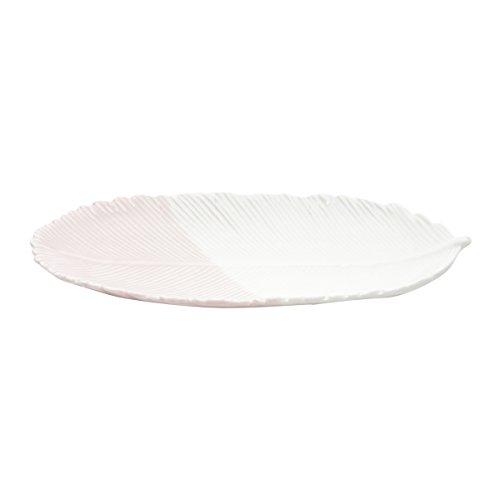 Decoração em Cerâmica Round Feather Urban Branco/Rosa