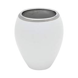 Vaso Decorativo Cerâmica Branco 18X13X20Cm