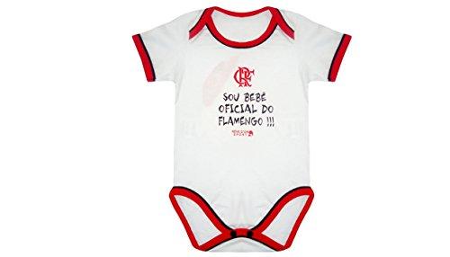 Body Bebê Oficial Flamengo, Rêve D'or Sport, Bebê Unissex, Branco/Vermelho/Preto, P