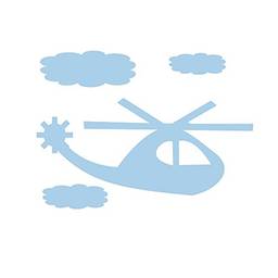 Adesivo de Parede Helicóptero Kapos Azul 40X50