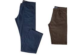 Kit com Calça e Bermuda Jeans Sarja Masculina com Lycra - Azul e Verde - 44
