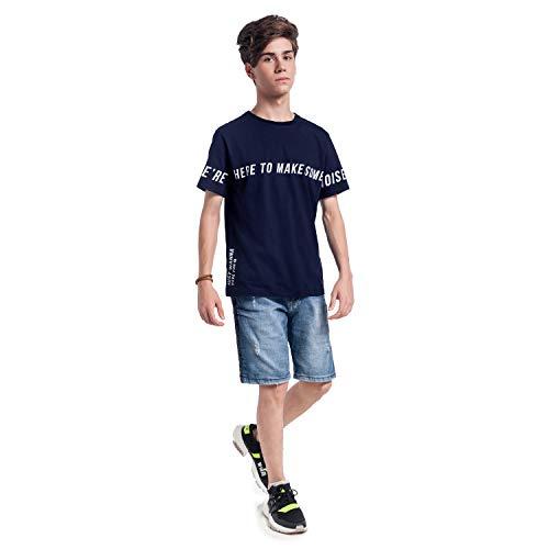 Camiseta Manga Curta, Meninos, Lemon, Azul Marinho, 16