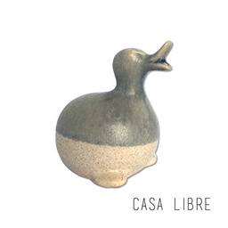 Enfeite Aislan Duck Em Ceramica Cinza Casa Libre Cinza