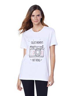 Camiseta Manga Curta Collect Moments, Joss, Feminino, Branco, Médio