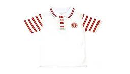 Camiseta Polo Manga Curta Internacional, Rêve D'or Sport, Criança Unissex, Branco/Vermelho, 2