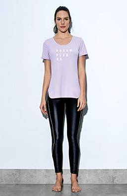 T-Shirt Skin Fit Inspiracional, Alto Giro, Feminino, Lilás, M