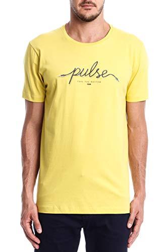 Forum Camiseta Estampada: Pulse Feel The Rhythm Masculino, P, Amarelo Leroy