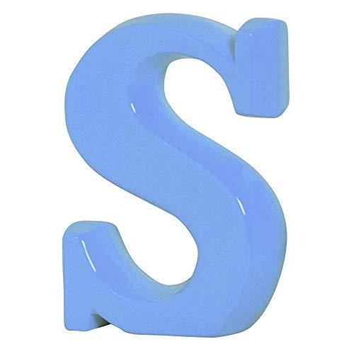 Letra S Grande Ceramicas Pegorin Azul Bebe
