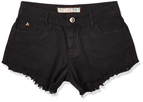 Shorts de sarja Destroyed na barra, Colcci, Feminino, Preto, 42