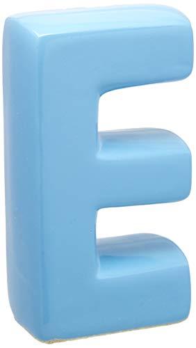 Letra E Decorativa Ceramicas Pegorin Azul Bebe