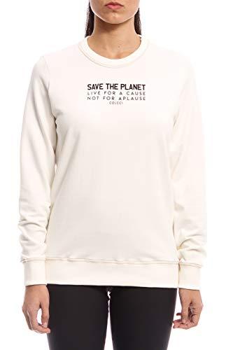 Blusão de Moletom Save The Planet, Colcci Fitness, Feminino, Branco (Off Shell), G