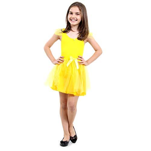 Bailarina Pop Infantil Sulamericana Fantasias Amarelo P 3/4 Anos