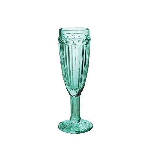Conjunto 6 Taças para Champagne de Vidro Empire Lyor Azul Tiffany 170Ml