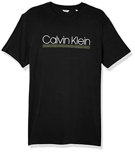 Camiseta Slim Listra, Calvin Klein, Masculino, Preto, GG