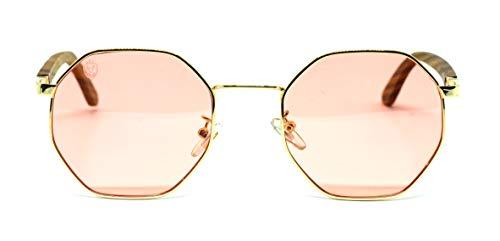 Óculos De Sol De Madeira E Metal Opal Pink, MafiawooD