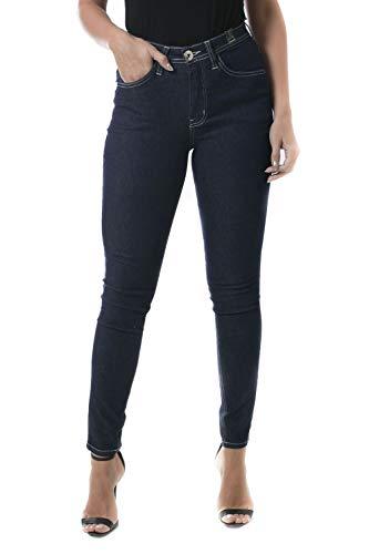 Calça Jeans Mid Rise Skinny, Eventual, Feminino, Azul, 38