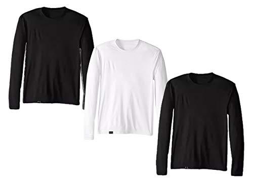 Kit com 3 Camisetas Proteção Solar Uv 50 Ice Tecido Gelado – Slim Fitness - Preto - Preto - Branco – P