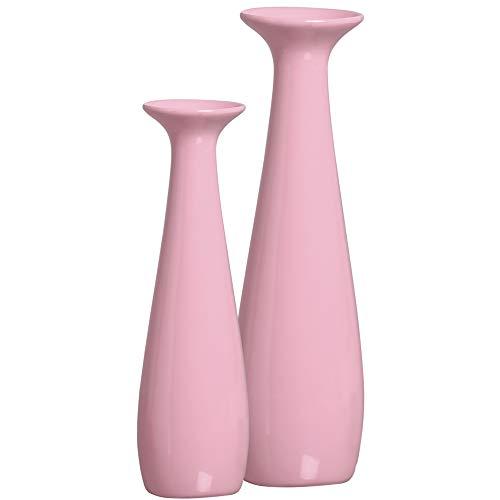 Duo Castiçal Bella G E Peq Ceramicas Pegorin Rosa Bebe