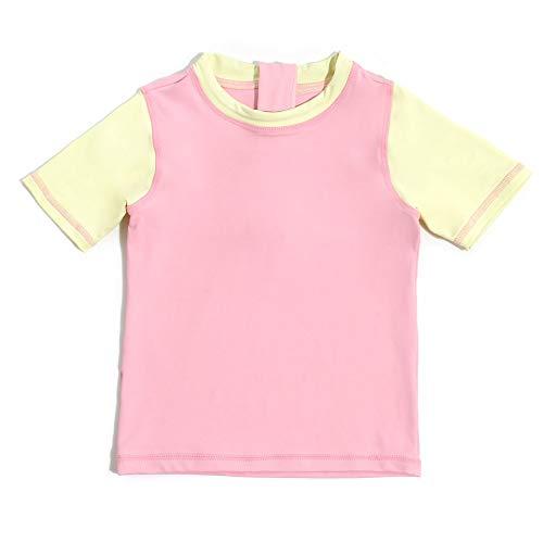 Camisa Manga Curta Infanti Rosa e Amarelo - TAM 1