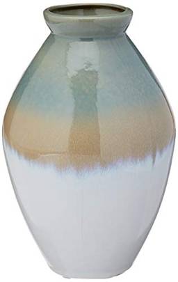 Dinh Hoa Vaso 23cm Ceramica Branc/beg Cn Gs Internacional Único