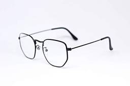 Óculos Hexagonal - Preto/Transparente