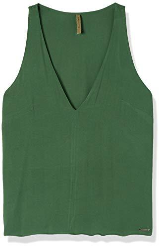 Blusa Regata com Decote em V, Colcci, Feminino, Verde (Verde Bryant), G