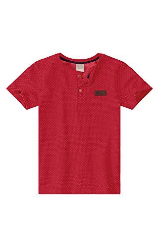 Carinhoso Camiseta Manga Curta Tradicional, 12, Vermelho