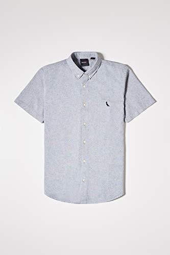 Camisa Pf Mc Oxford Color Reserva, Masculino, Preto, M