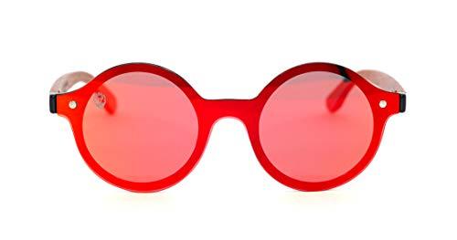 Óculos de Sol de Acetato com Madeira Mulan Red, MafiawooD