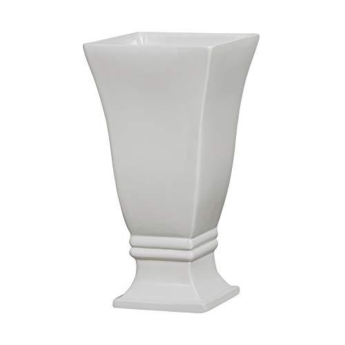Vaso Quadrado M 3 Ceramicas Pegorin Off White Médio