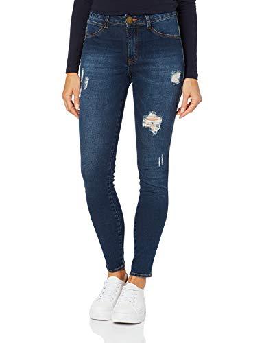 Calça Jeans Mid Rise Skinny, Eventual, Feminino, Azul, 40