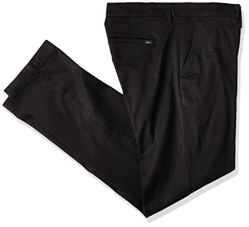 Calça chino masculina Slim Fit com stretch em gabardine, Preto, 48/32