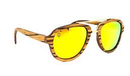 Óculos De Sol De Madeira E Metal Lepke Yellow, MafiawooD