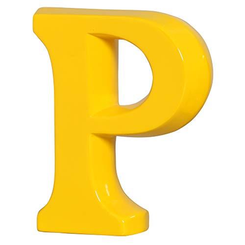 Letra P Grande Ceramicas Pegorin Amarelo
