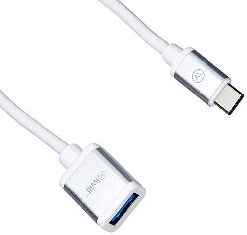 1131-Cabo Adaptador USBC - USB F, iWill, USB C - USB F, Branco