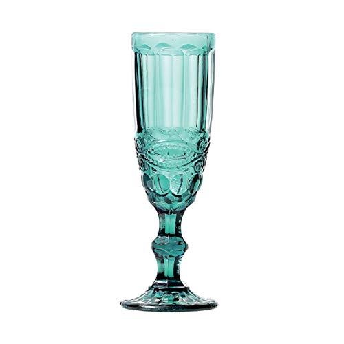 Conjunto 6 Taças para Champagne de Vidro Libélula Lyor Azul Tiffany 140Ml
