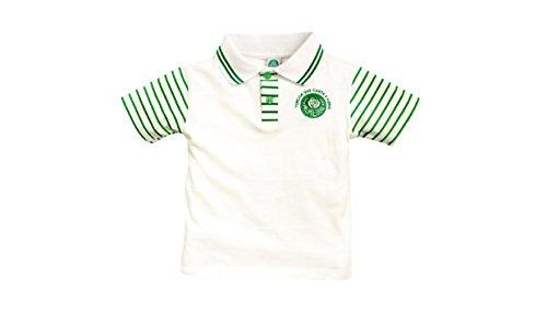 Camiseta Polo Manga Curta Palmeiras, Rêve D'or Sport, Criança Unissex, Branco/Verde, 1