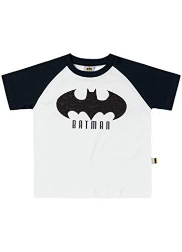 Camiseta Meia Malha Batman, Fakini, Meninos, Branco, 2