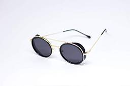 Óculos Disco - Preto/Dourado