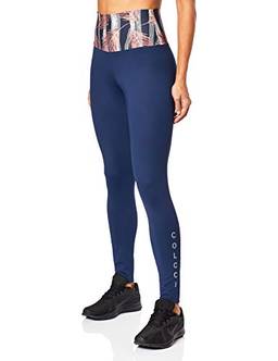 Calça Legging estampada, Colcci Fitness, Feminino, Azul (Azul/vermelho/off), P